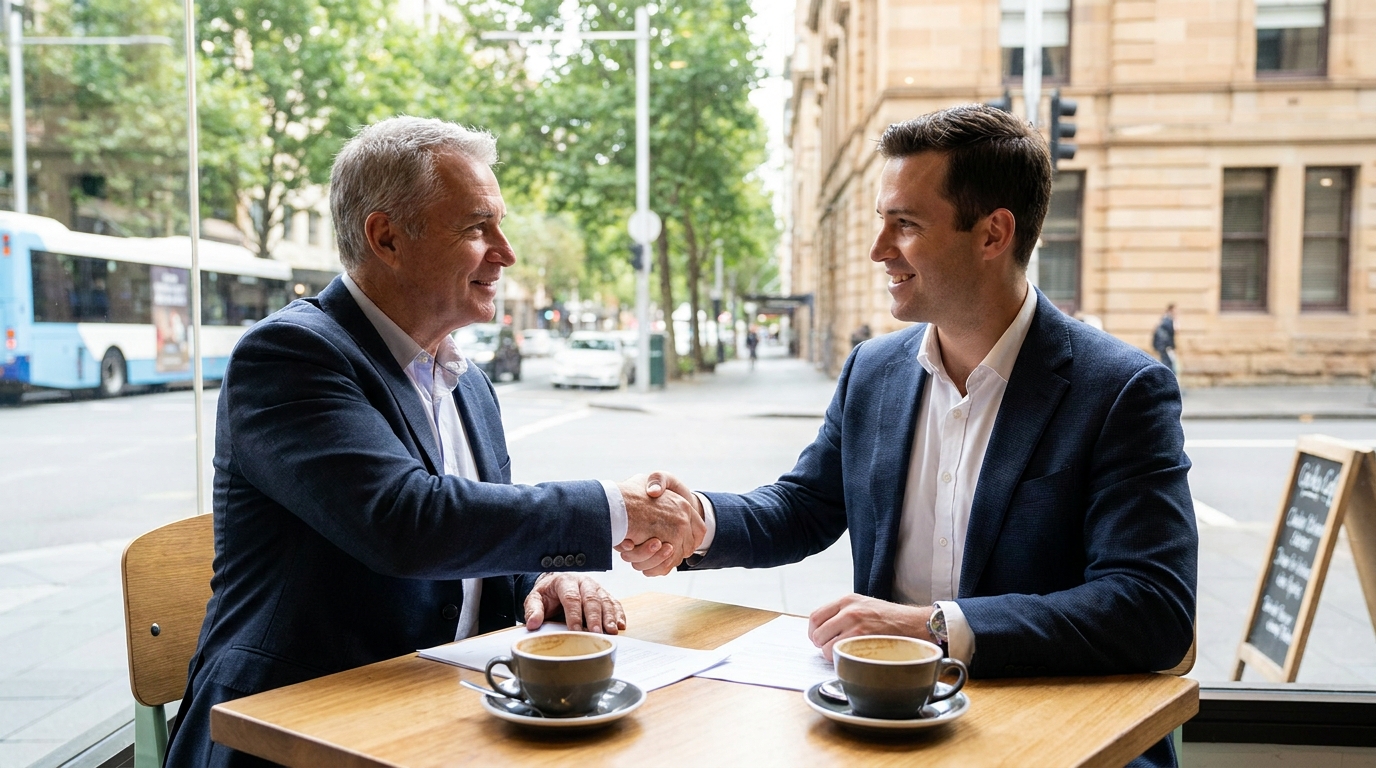 Client consultation vetting a licensed Sydney buyers advocate