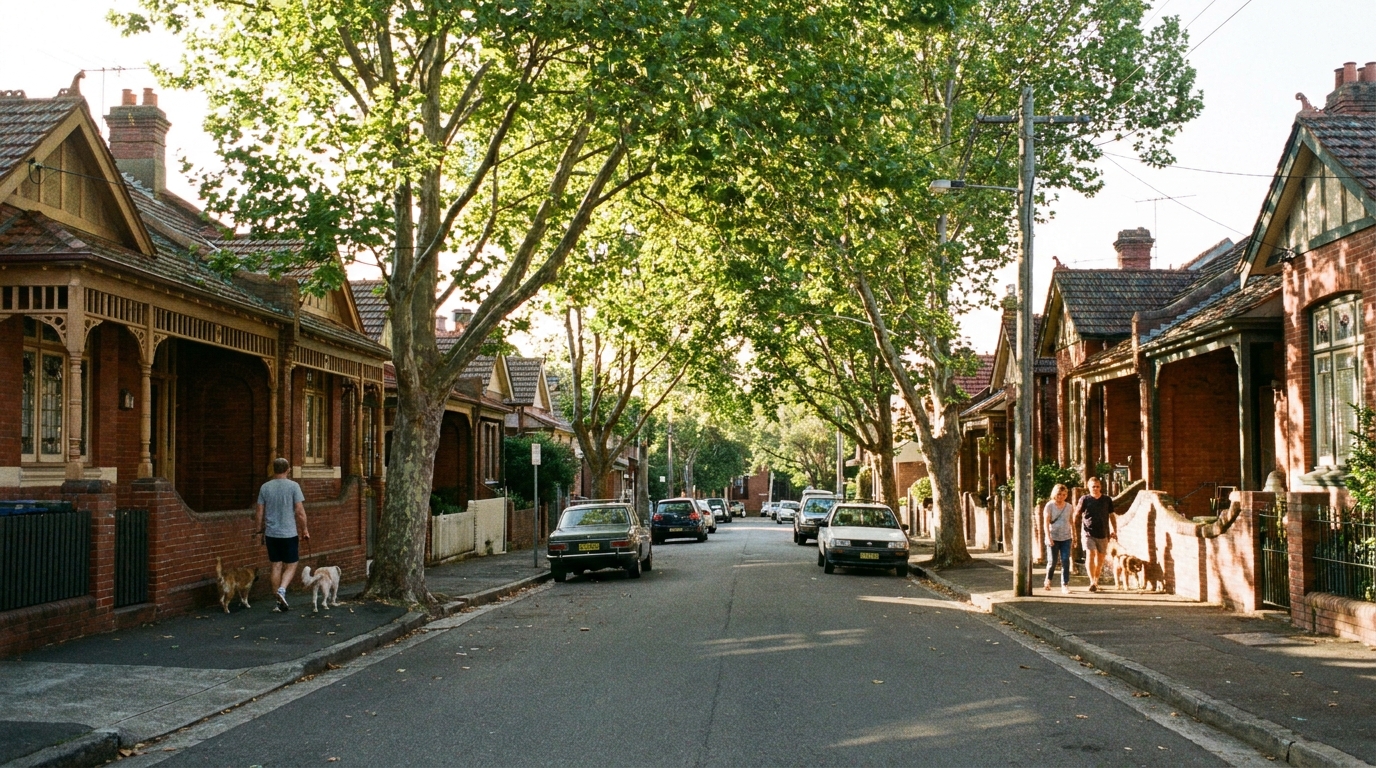 Inner West Sydney character homes and vibrant village streetscape