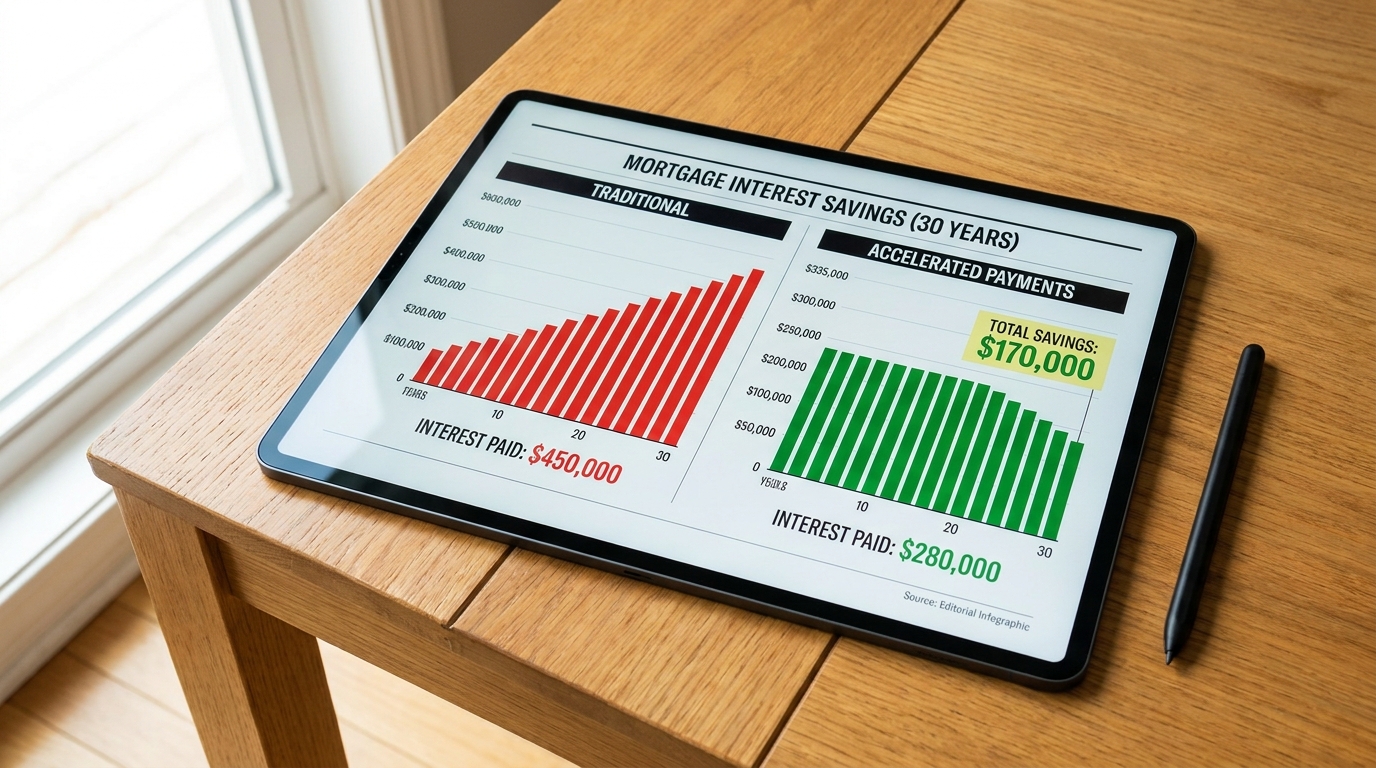 Offset account and redraw facility comparison on digital banking screen