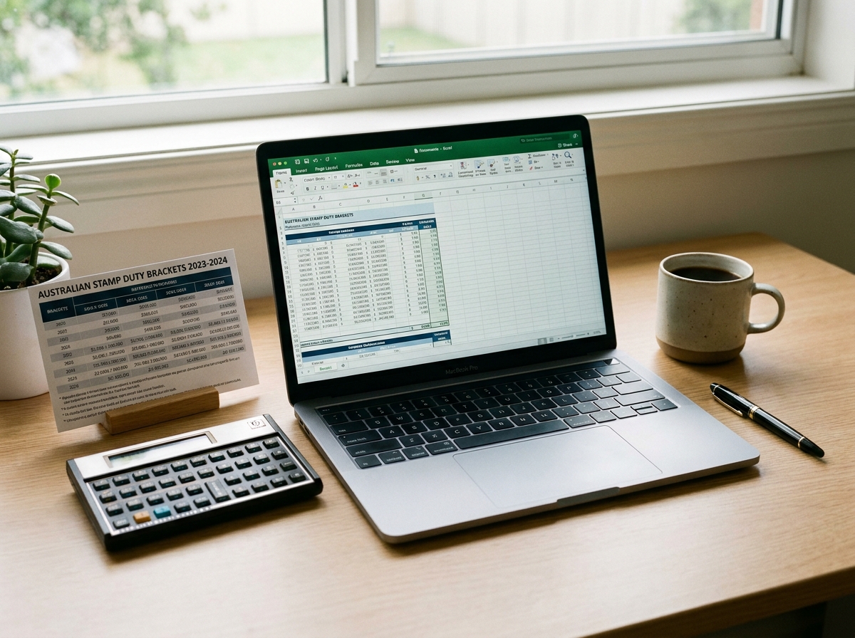 Marcus Vance workspace with calculator and tax bracket reference